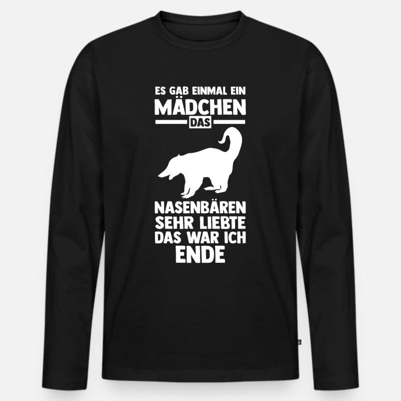 Nasenbär - Männer Premium Bio Langarmshirt - Schwarz