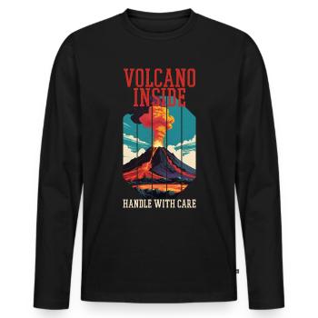 Choleriker Cholerisch Spruch Vulkan Wutanfall - Männer Premium Bio Langarmshirt - Schwarz - Vorne - Nico (187cm)