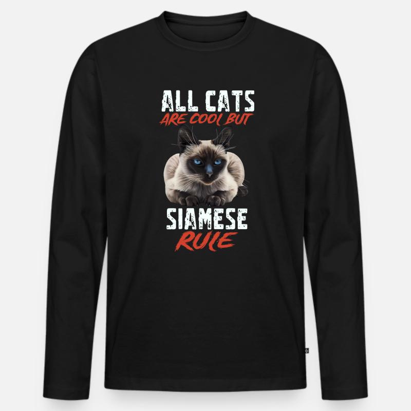 Siamese - Männer Premium Bio Langarmshirt - Schwarz