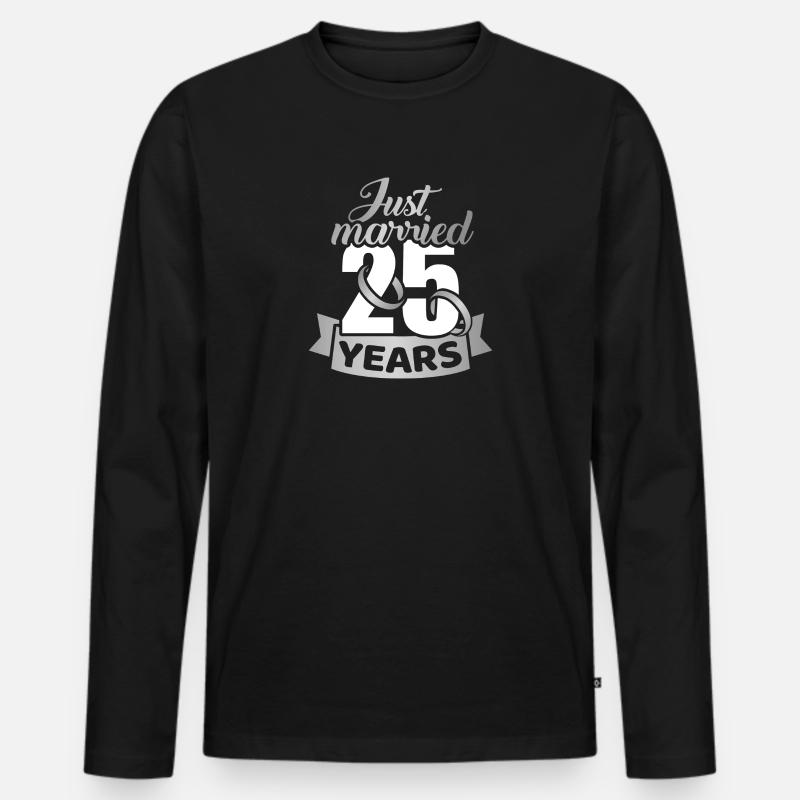 Silberhochzeit - Männer Premium Bio Langarmshirt - Schwarz