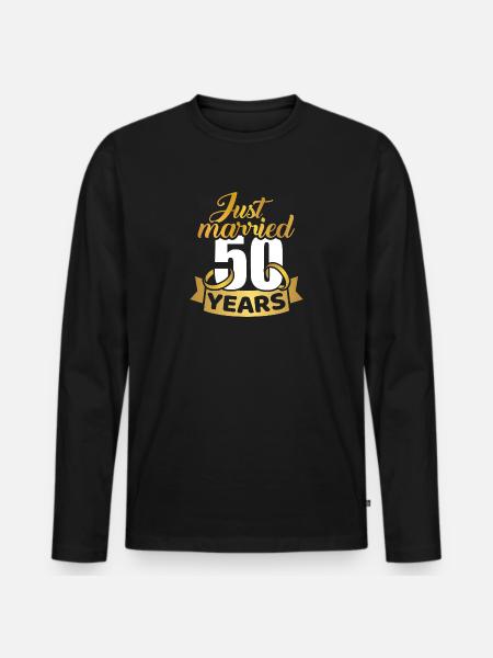 Golden wedding - Men's Premium Organic Long Sleeve Shirt - black