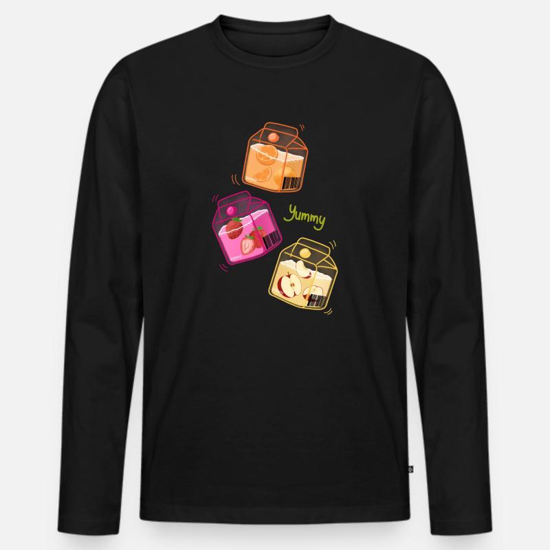 Fruchtiger Saft - Männer Premium Bio Langarmshirt - Schwarz