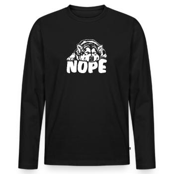 ALASKAN MALAMUTE Nope Chien Disant Chiens Dire - T-shirt manches longues Premium bio Homme - noir - Devant - Nico (187cm)