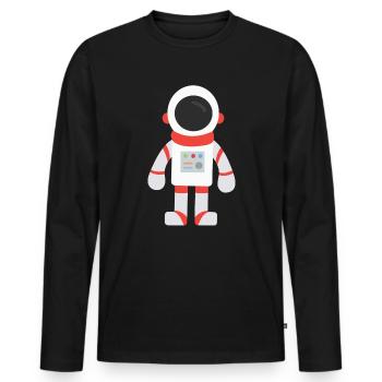 astronaute - T-shirt manches longues Premium bio Homme - noir - Devant - Nico (187cm)