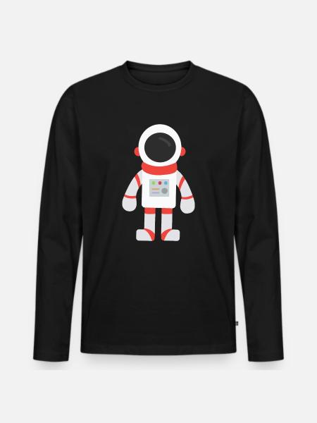astronaut - Men's Premium Organic Long Sleeve Shirt - black