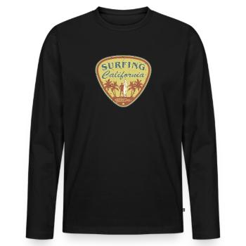 Surfing California - Beach Life Style - Men's Premium Organic Long Sleeve Shirt - black - Front - Nico (187cm)