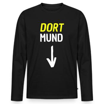 There mouth - Men's Premium Organic Long Sleeve Shirt - black - Front - Nico (187cm)
