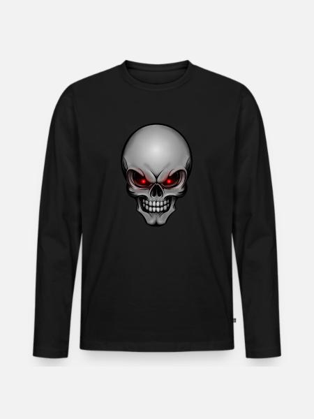 Skull 004 - Men's Premium Organic Long Sleeve Shirt - black