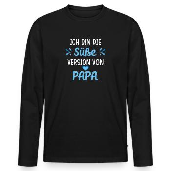 Süße Version von Papa Spruch - Männer Premium Bio Langarmshirt - Schwarz - Vorne - Nico (187cm)