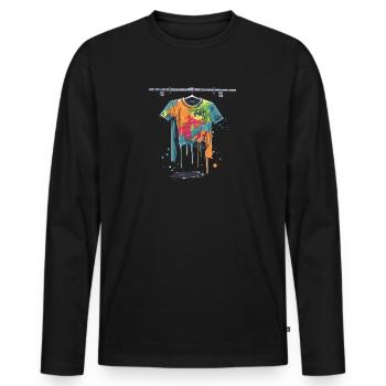 Graffiti Hemd - Männer Premium Bio Langarmshirt - Schwarz - Vorne - Nico (187cm)
