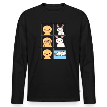 Conception de flop de lapin pour les gardiens de lapins - T-shirt manches longues Premium bio Homme - noir - Devant - Nico (187cm)