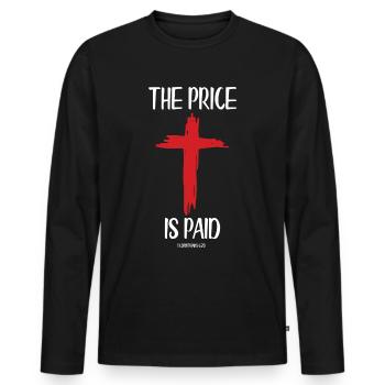 Proverbs and messages from the Bible Psalms - Men's Premium Organic Long Sleeve Shirt - black - Front - Nico (187cm)