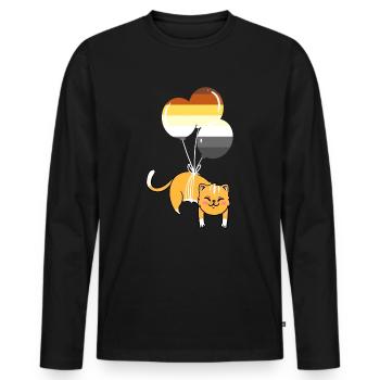 Katze Ballon Gay Bear Pride - Männer Premium Bio Langarmshirt - Schwarz - Vorne - Nico (187cm)