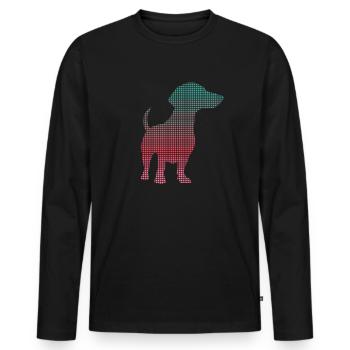 Dackel Mama verpixelt Dachshund Frauen Teckel - Männer Premium Bio Langarmshirt - Schwarz - Vorne - Nico (187cm)
