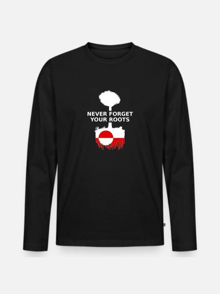 Grønland Kalaallit Nunaat Grønland Grönland Rødder - Premium økologisk langærmet T-shirt til mænd - sort