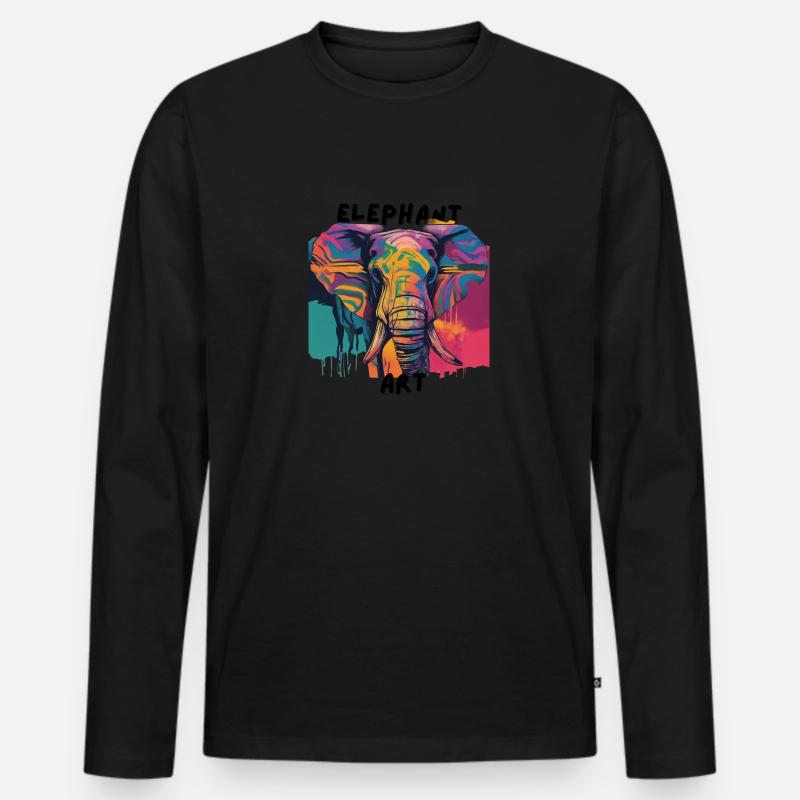 Afrika Steppe und Tiere - Männer Premium Bio Langarmshirt - Schwarz