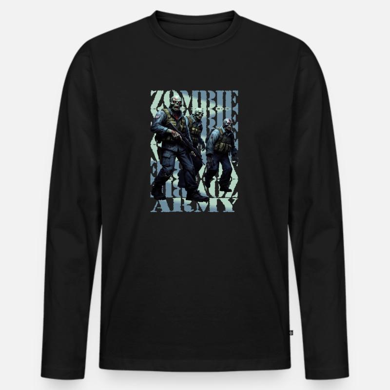 Zombie Armee - Männer Premium Bio Langarmshirt - Schwarz
