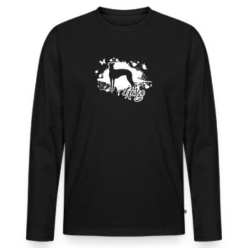 GALGO Chiens Maman Chien Wilsigns - T-shirt manches longues Premium bio Homme - noir - Devant - Nico (187cm)
