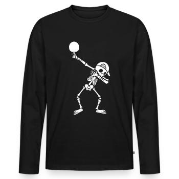 Table tennis player Dabbing skeleton Table tennis - Men's Premium Organic Long Sleeve Shirt - black - Front - Nico (187cm)