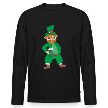 La fête de Patrick - T-shirt manches longues Premium bio Homme - noir - Devant - Nico (187cm)