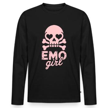 Fille emo ! - T-shirt manches longues Premium bio Homme - noir - Devant - Nico (187cm)