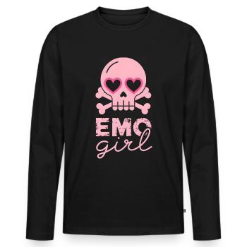 Fille emo ! - T-shirt manches longues Premium bio Homme - noir - Devant - Nico (187cm)