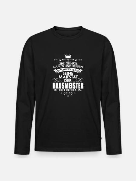 HAUSMEISTER - Majestät - Männer Premium Bio Langarmshirt - Schwarz