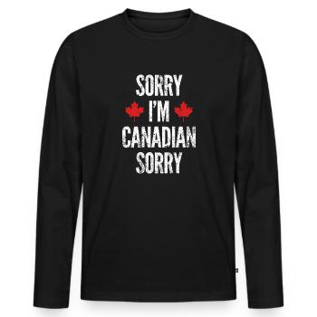 Désolé, je suis canadien Désolé - T-shirt manches longues Premium bio Homme - noir - Devant - Nico (187cm)