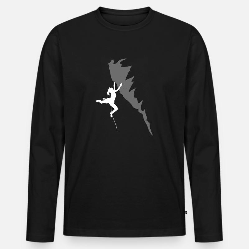 Klettern - Männer Premium Bio Langarmshirt - Schwarz
