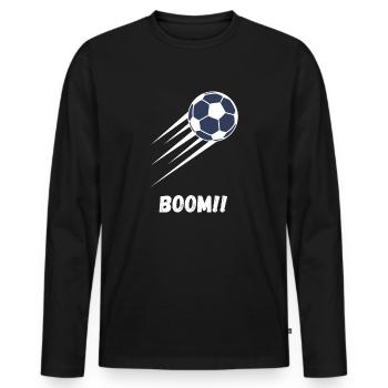 Boom Football - Men's Premium Organic Long Sleeve Shirt - black - Front - Nico (187cm)