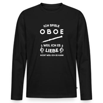 Oboe - Männer Premium Bio Langarmshirt - Schwarz - Vorne - Nico (187cm)