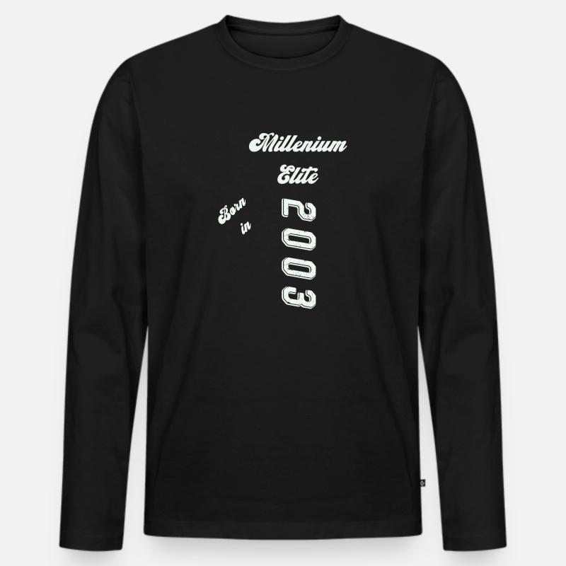 2003 - Männer Premium Bio Langarmshirt - Schwarz
