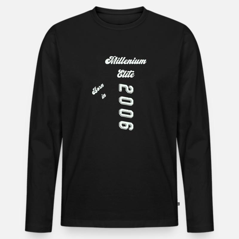 2006 - Männer Premium Bio Langarmshirt - Schwarz