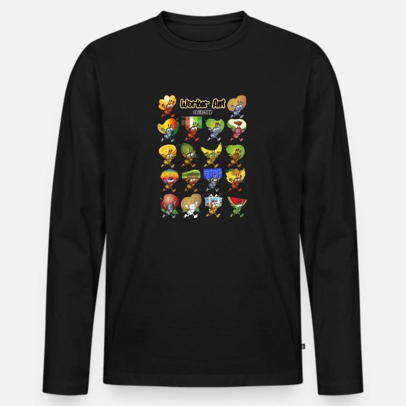 Sammlung von Arbeiterameisen - Männer Premium Bio Langarmshirt - Schwarz