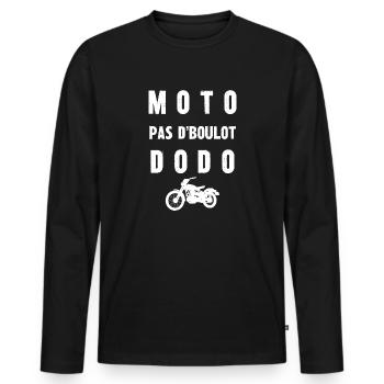 moto pas de boulot dodo - T-shirt manches longues Premium bio Homme - noir - Devant - Nico (187cm)