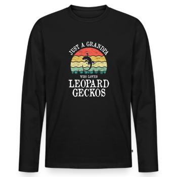Just A Grandpa Who Loves Leopard Geckos - Men's Premium Organic Long Sleeve Shirt - black - Front - Nico (187cm)
