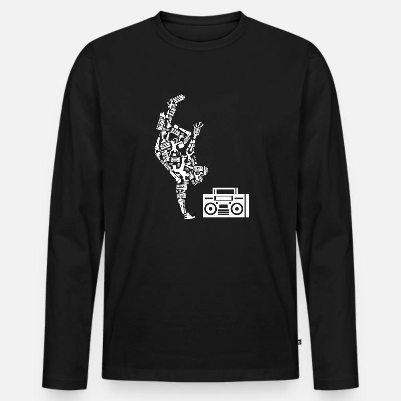 Hip hop | Dancer - Männer Premium Bio Langarmshirt - Schwarz