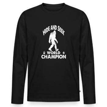 Hide and seek world champion - Men's Premium Organic Long Sleeve Shirt - black - Front - Nico (187cm)