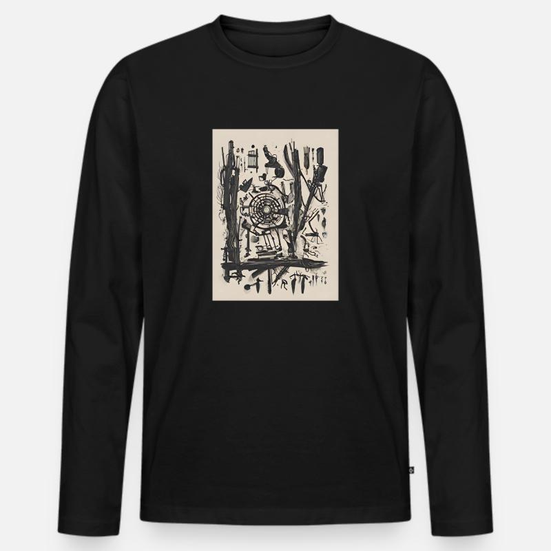 easy art - Männer Premium Bio Langarmshirt - Schwarz