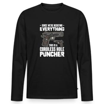 Depuis que tout a été redéfinis, il s’agit d’un trou sans fil - T-shirt manches longues Premium bio Homme - noir - Devant - Nico (187cm)