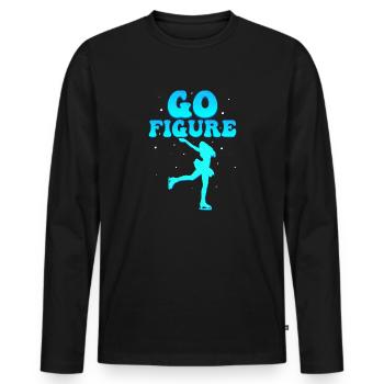 Double Axel Dare: Go Figure - Men's Premium Organic Long Sleeve Shirt - black - Front - Nico (187cm)