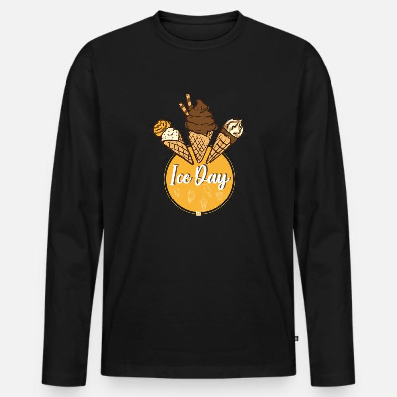 Ice Day / Eis Bo-Grafik - Männer Premium Bio Langarmshirt - Schwarz