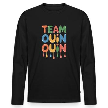Team Ouin ouin - T-shirt manches longues Premium bio Homme - noir - Devant - Nico (187cm)