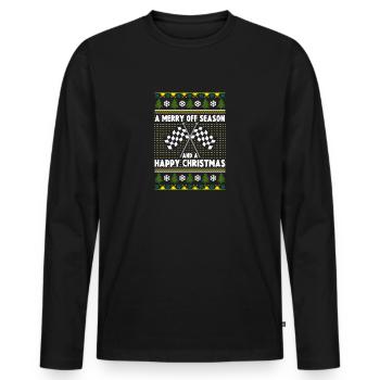 Bonne basse saison et joyeux Noël drôle - T-shirt manches longues Premium bio Homme - noir - Devant - Nico (187cm)