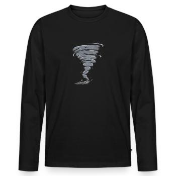 Chasseurs de tempête Amoureux de la tempête Tornado - T-shirt manches longues Premium bio Homme - noir - Devant - Nico (187cm)
