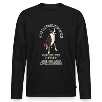 Sennenhund suisse Grand ange gardien - T-shirt manches longues Premium bio Homme - noir - Devant - Nico (187cm)