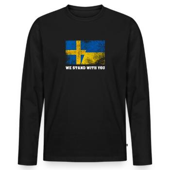 Ukraine - T-shirt manches longues Premium bio Homme - noir - Devant - Nico (187cm)
