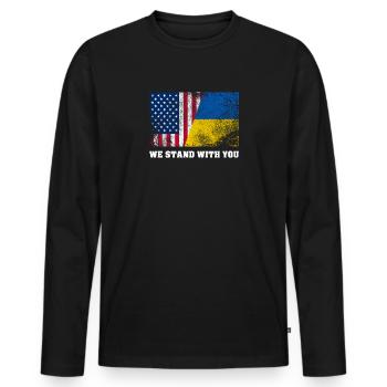 Ukraine - Men's Premium Organic Long Sleeve Shirt - black - Front - Nico (187cm)
