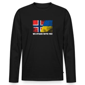 Ukraine - T-shirt manches longues Premium bio Homme - noir - Devant - Nico (187cm)