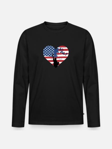 4thof July Independence Day - Men's Premium Organic Long Sleeve Shirt - black